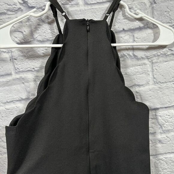 Lulus Black Endlessly‎ Endearing Short Scalloped High Neck Lined Dress Medium - Picture 6 of 8